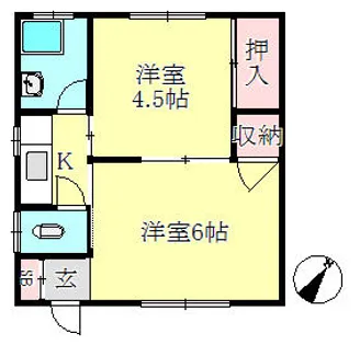 石本マンション【1階】の間取り