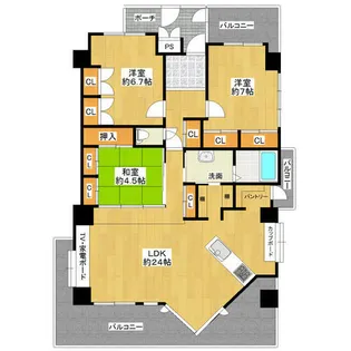 大阪府茨木市新郡山1丁目【マンション】の間取り