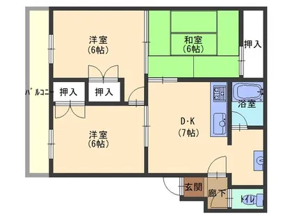 大阪府東大阪市大蓮東4丁目【マンション】の間取り