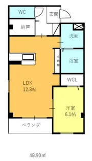 1LDKの間取り画像