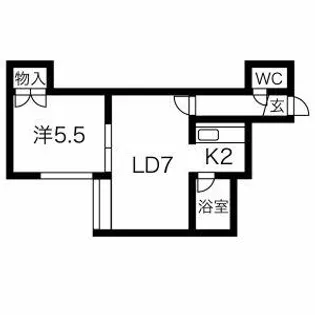 北海道札幌市北区新川一条1丁目【アパート】の間取り