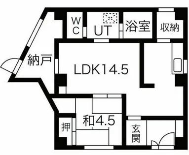 服部ビル【1F号室】の間取り