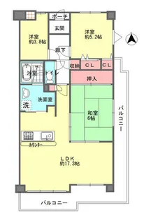 奈良県奈良市三松3丁目【マンション】の間取り