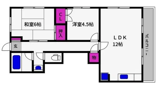 ハイツ榿(はりのき)【2階】の間取り