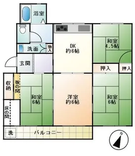 青山台住宅60号棟【5階】の間取り