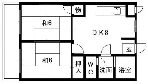 シャトレ緑ヶ丘【402号室】の間取り
