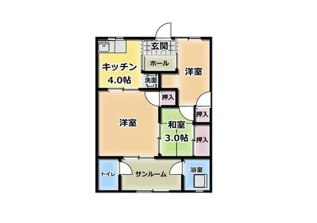 ヴェルハイツ北棟【23号室】の間取り