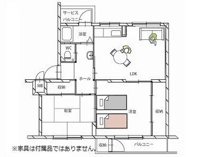 鶴甲コーポ15号館【5階】の間取り