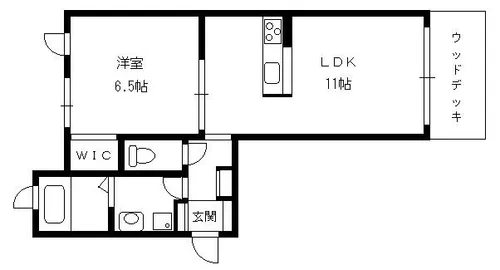 ヴィラージュ山手【1階】の間取り