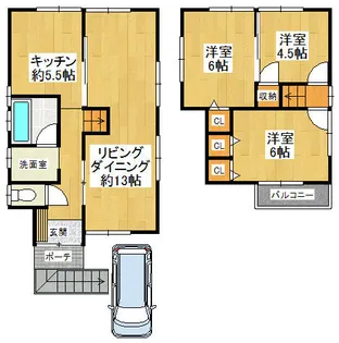 京都府八幡市八幡月夜田【一戸建】の間取り