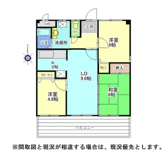 愛知県稲沢市中之庄海道町【マンション】の間取り