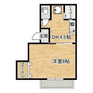 ハイツ藤木B棟【1階】の間取り