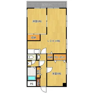 ふぁみーる志徳【406号室】の間取り