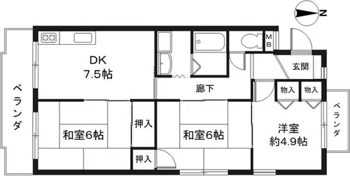 平成ハイツ【3階】の間取り