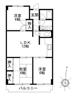 兵庫県神戸市中央区熊内町3丁目【マンション】の間取り