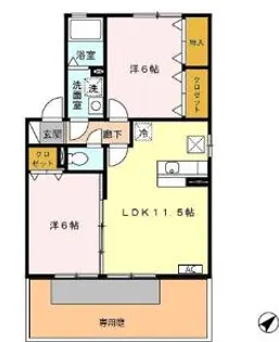 メゾン アルカディア A棟【1階】の間取り