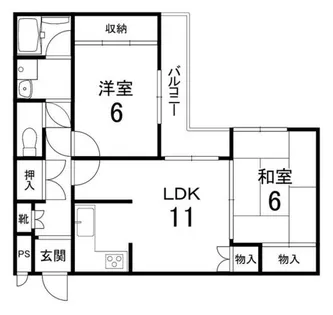 京都府京都市伏見区納所町【マンション】の間取り