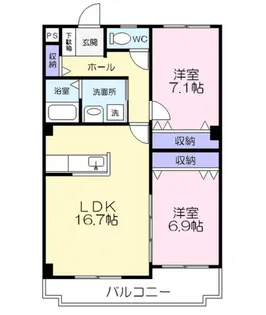 愛知県豊橋市草間町字平南【マンション】の間取り
