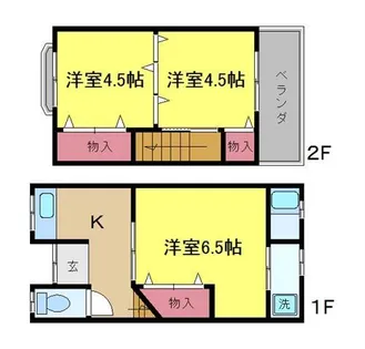 大阪府大阪市平野区喜連5丁目【テラスハウス】の間取り