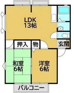 B・コーポ水口【1階】の間取り