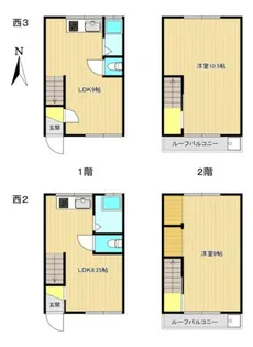 兵庫県尼崎市武庫之荘6丁目【テラスハウス】の間取り
