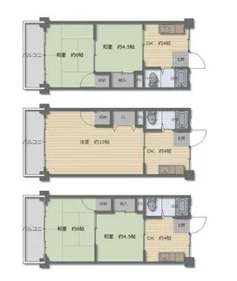 大阪府八尾市山本町南3丁目【マンション】の間取り
