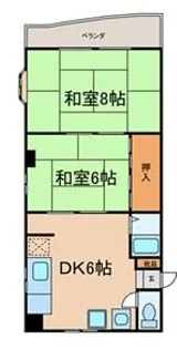 富紀マンション【2B号室】の間取り