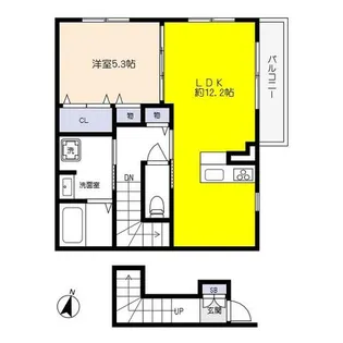 レーヴドドゥ芦屋【2階】の間取り