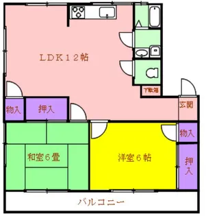 プチパレス日夏B棟【105号室】の間取り