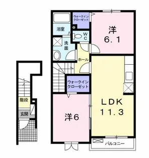 イル・パラッツオモデルノA【2階】の間取り