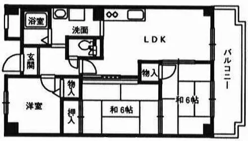 グランドハイツ岡森【503号室】の間取り