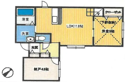 エスパニア滝川Ⅰ【203号室】の間取り