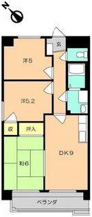 サンローゼ本城東【301号室】の間取り