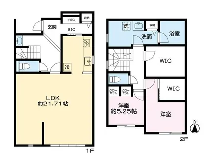 愛知県一宮市今伊勢町馬寄字大日【一戸建】の間取り
