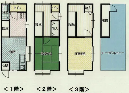 大阪府大阪市港区三先2丁目【一戸建】の間取り
