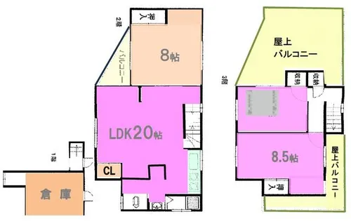 兵庫県三木市本町3丁目【一戸建】の間取り