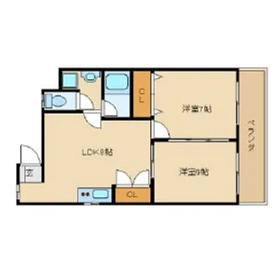 兵庫県西宮市南郷町【マンション】の間取り