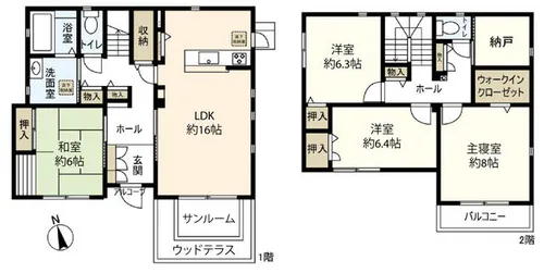 愛知県豊田市乙部ケ丘2丁目【一戸建】の間取り