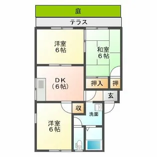 ハイカムールMY【101号室】の間取り