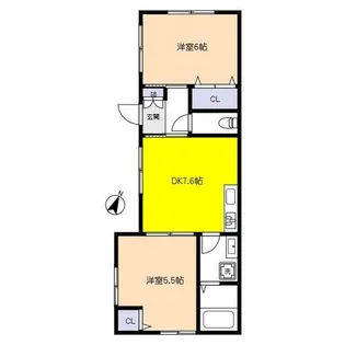 skye(スカイエ)松浜町【1階】の間取り