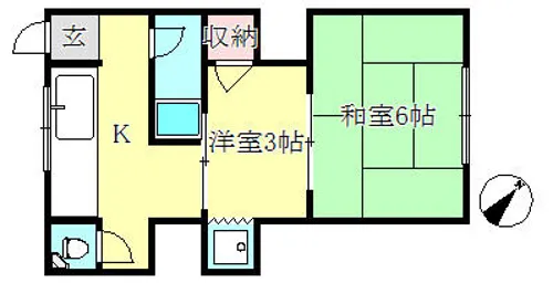 まりも荘【1階】の間取り