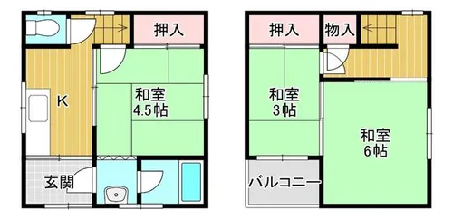 大阪府大阪市港区三先2丁目【一戸建】の間取り