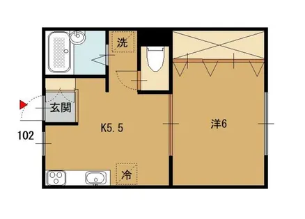 パレス道芝【102号室】の間取り