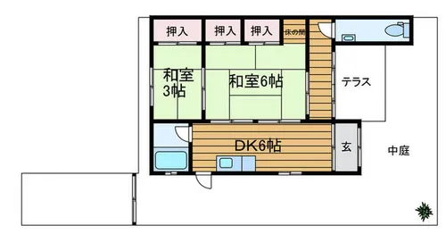大阪府吹田市昭和町【テラスハウス】の間取り