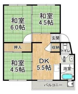 明舞北住宅【1階】の間取り