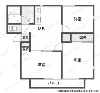 リバーコンフォールB棟【2階】の間取り