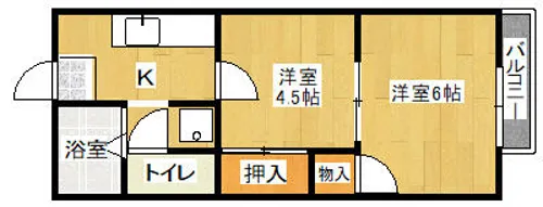 クレール大蔵Ⅱ【202号室】の間取り