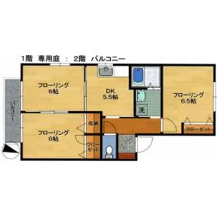ルミナス筑紫野D【2階】の間取り