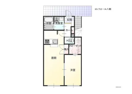コンフォール八剣【102号室】の間取り