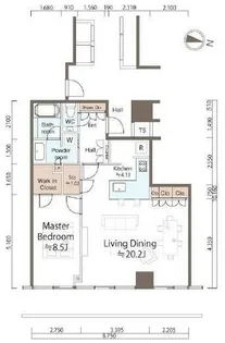 大阪府大阪市北区堂島2丁目【マンション】の間取り
